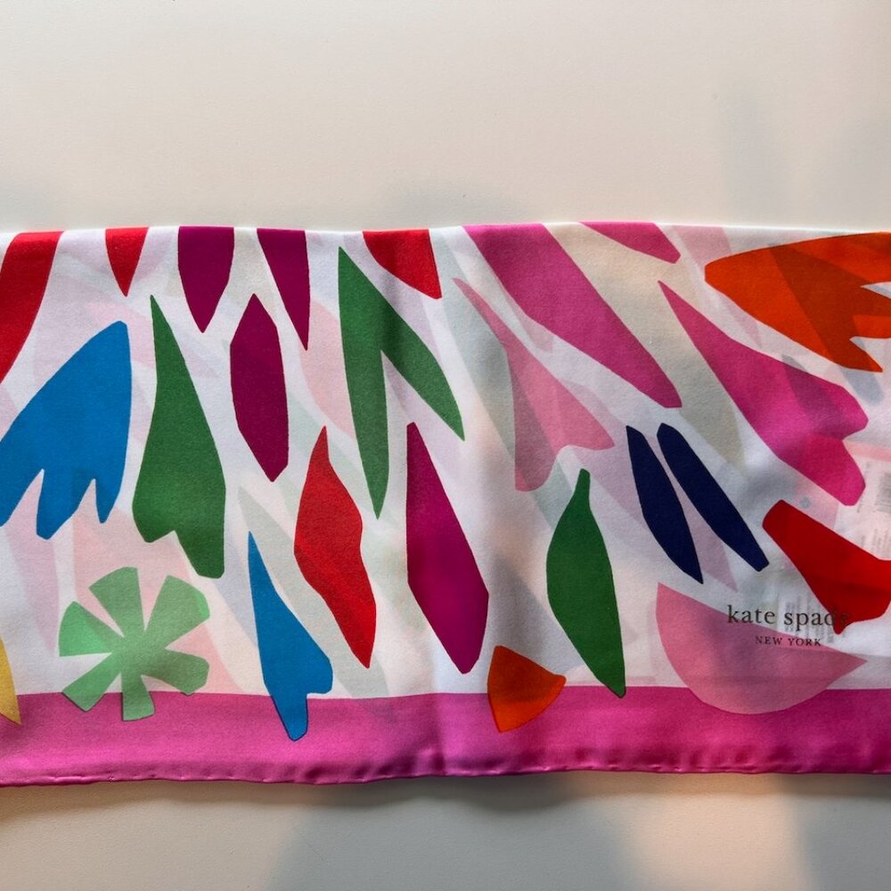 NEW Kate Spade scarf - pink abstract hearts